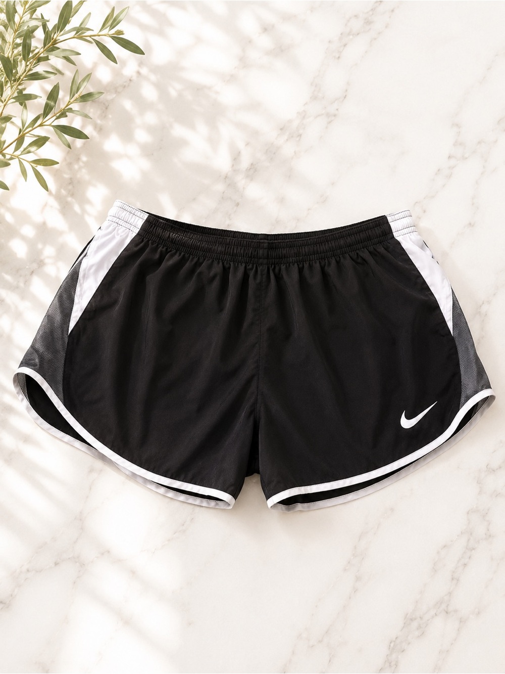 Nike Black Women's Athletic Shorts with White Trim